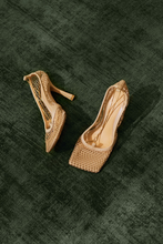 Load image into Gallery viewer, Chain Embellished Macramé and Leather Pumps Size 37 by Bottega Veneta
