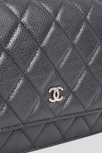 Load image into Gallery viewer, Dark Navy Classic Caviar Leather Wallet On Chain by Chanel
