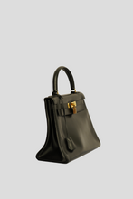 Load image into Gallery viewer, Black GHW Kelly Retourne 28 Box Calf Bag by Hermès
