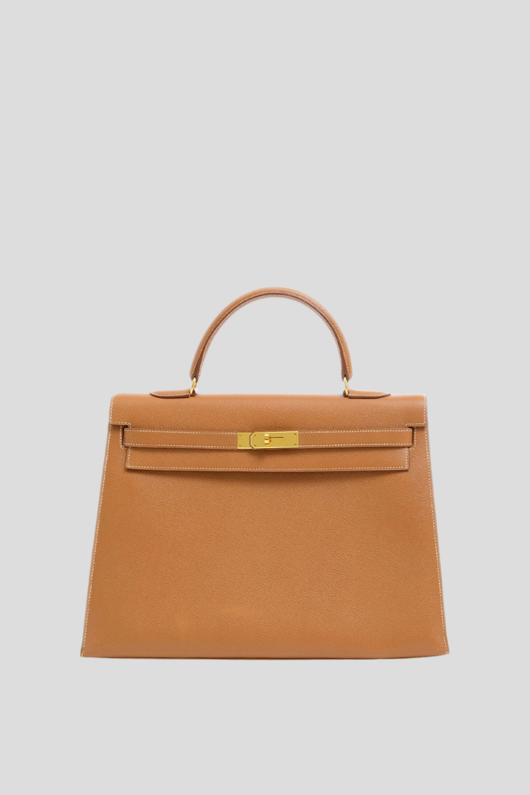 Gold Kelly Sellier 35 Courchevel Leather Bag by Hermès