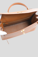 Load image into Gallery viewer, Gold Kelly Sellier 35 Courchevel Leather Bag by Hermès
