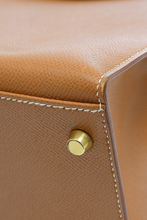 Load image into Gallery viewer, Gold Kelly Sellier 35 Courchevel Leather Bag by Hermès
