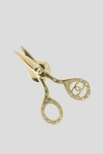 Load image into Gallery viewer, Gold Rhinestone Scissors Pin Brooch by Chanel
