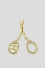 Load image into Gallery viewer, Gold Rhinestone Scissors Pin Brooch by Chanel
