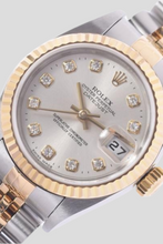 Load image into Gallery viewer, Datejust Silver Diamond Dial 18K Yellow Gold and Stainless Steel Watch by Rolex
