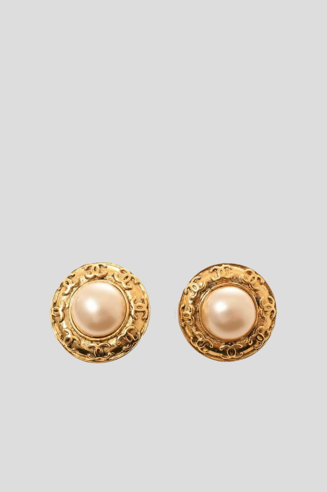 Gold Coco Pearl Statement Clip On Earrings by Chanel