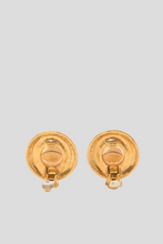 Load image into Gallery viewer, Gold Coco Pearl Statement Clip On Earrings by Chanel
