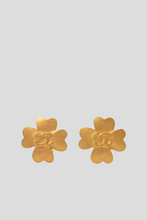 Load image into Gallery viewer, Gold Coco Clover Statement Clip On Earrings by Chanel
