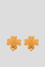 Load image into Gallery viewer, Gold Coco Clover Statement Clip On Earrings by Chanel
