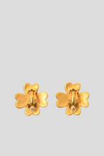 Load image into Gallery viewer, Gold Coco Clover Statement Clip On Earrings by Chanel
