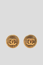 Load image into Gallery viewer, Gold Coco Statement Clip On Earrings by Chanel
