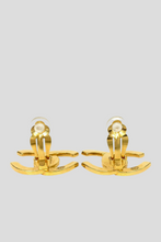 Load image into Gallery viewer, Gold CC Chanel Paris Statement Clip On Earrings by Chanel
