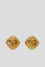 Load image into Gallery viewer, Gold Coco Statement Clip On Earrings by Chanel
