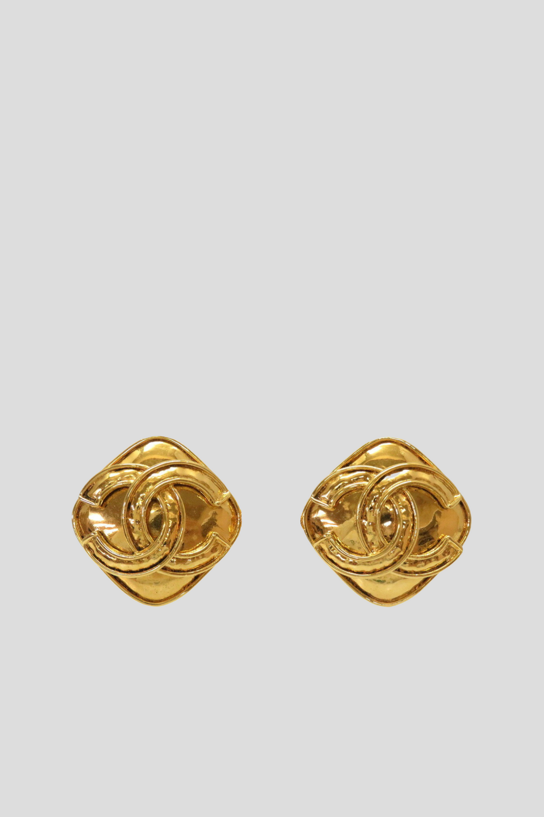 Gold Coco Statement Clip On Earrings by Chanel