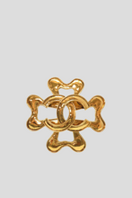 Load image into Gallery viewer, Gold Coco Clover Pin Brooch by Chanel
