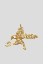 Load image into Gallery viewer, Gold Crystal Eagle CC Pin Brooch by Chanel
