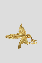 Load image into Gallery viewer, Gold Crystal Eagle CC Pin Brooch by Chanel
