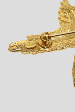 Load image into Gallery viewer, Gold Crystal Eagle CC Pin Brooch by Chanel
