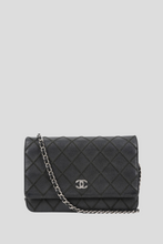 Load image into Gallery viewer, Black Diamond Stitch Wallet On Chain by Chanel
