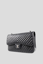 Load image into Gallery viewer, Black Chevron Caviar PHW Classic Jumbo Double Flap Bag by Chanel
