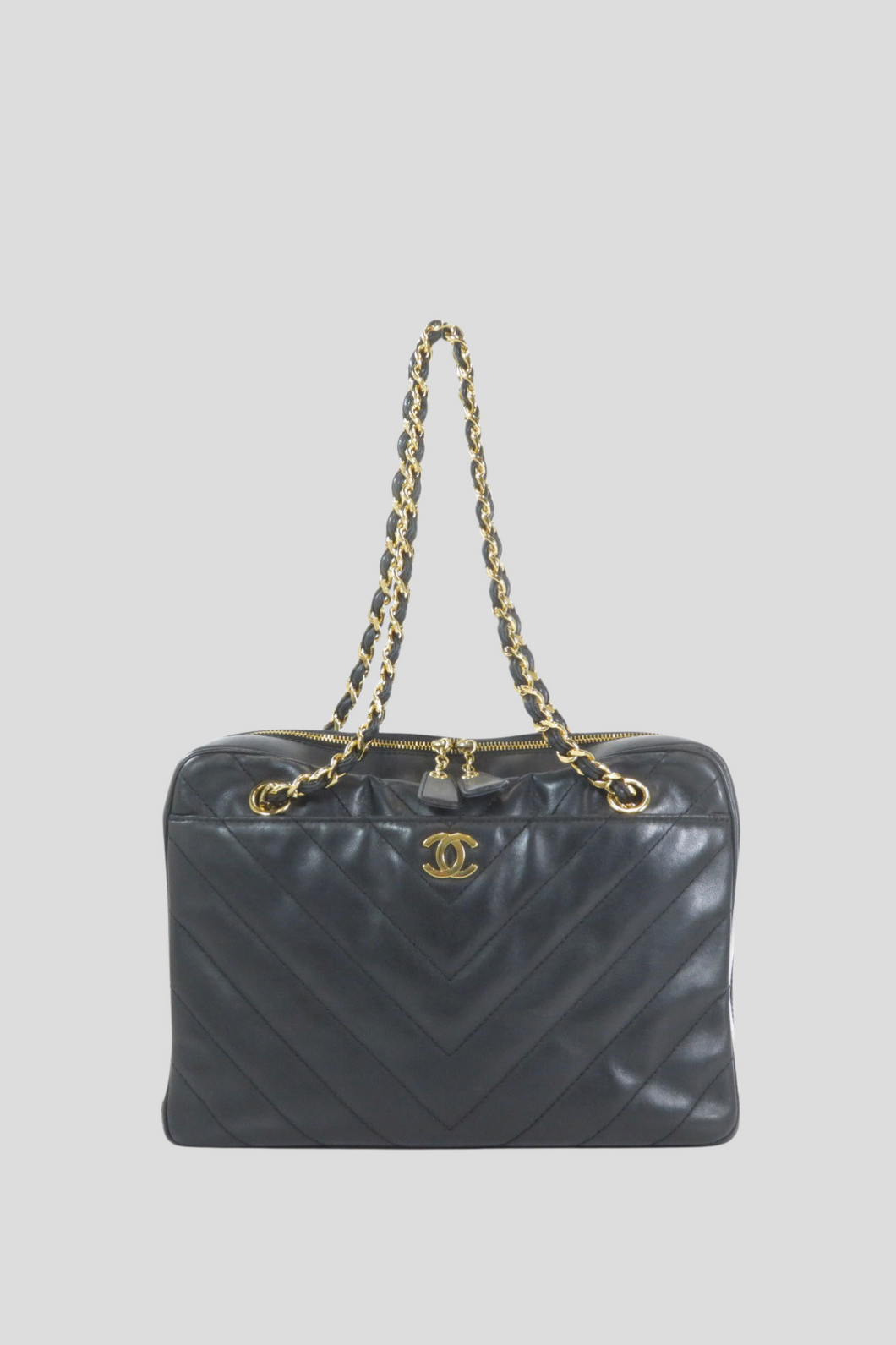 Black Lambskin Coco Chain Shoulder Tote Bag by Chanel