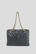 Load image into Gallery viewer, Black Lambskin Coco Chain Shoulder Tote Bag by Chanel
