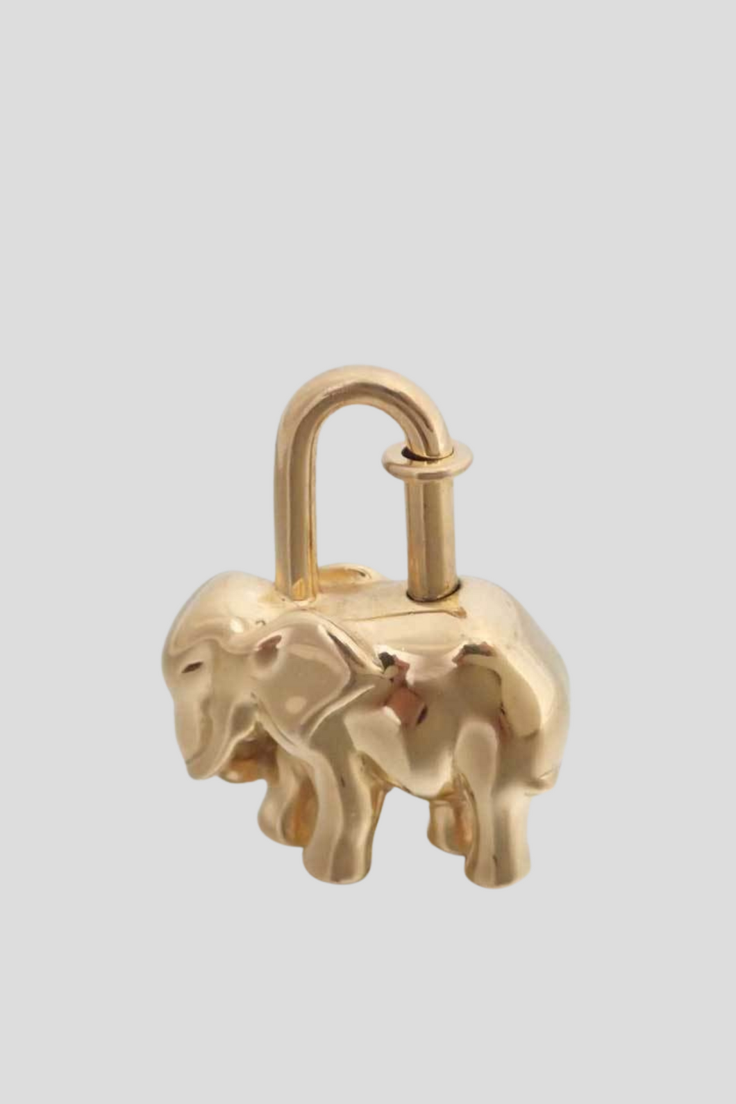 Gold L'Exotisme 1988 Elephant Cadena Padlock Charm by Hermès