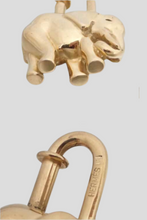 Load image into Gallery viewer, Gold L&#39;Exotisme 1988 Elephant Cadena Padlock Charm by Hermès
