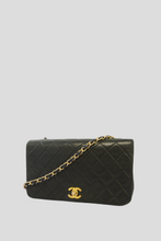 Load image into Gallery viewer, Black Quilted Lambskin Matelasse Single Flap Bag by Chanel
