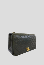 Load image into Gallery viewer, Black Quilted Lambskin Matelasse Single Flap Bag by Chanel
