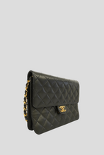 Load image into Gallery viewer, Black Quilted Lambskin Matelasse Diana Single Flap Bag by Chanel
