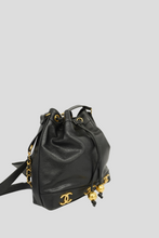 Load image into Gallery viewer, Black Caviar Leather Triple Coco Bucket Bag by Chanel
