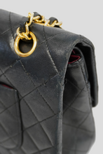 Load image into Gallery viewer, Black Lambskin Classic Double Flap Bag by Chanel
