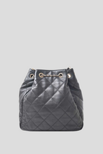 Load image into Gallery viewer, Black Quilted Lambskin Leather Coco Bucket Bag by Chanel
