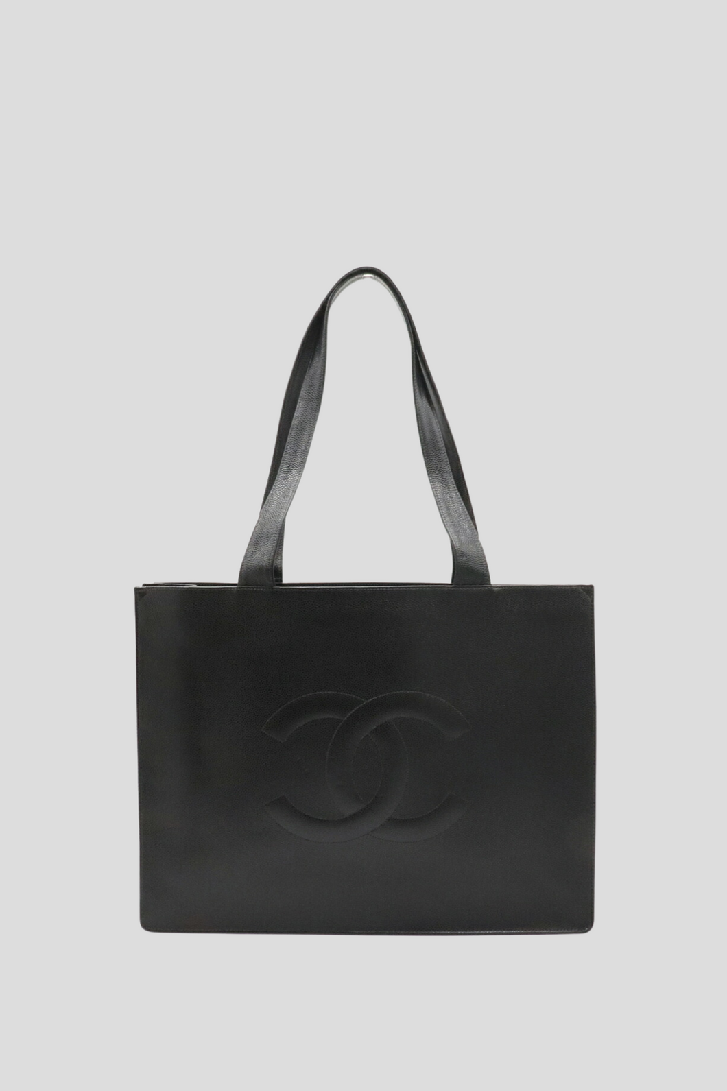 Black Caviar Leather Coco Tote Bag by Chanel