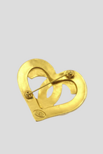 Load image into Gallery viewer, Gold Cut-Out Coco Heart Brooch by Chanel
