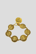 Load image into Gallery viewer, Gold Coco Rue Cambon Medallion Charm Bracelet by Chanel
