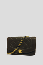 Load image into Gallery viewer, Black Lambskin Diana Single Chain Bag Size Small by Chanel
