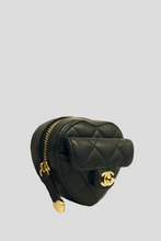 Load image into Gallery viewer, Black Lambskin GHW Mini Heart Bag by Chanel
