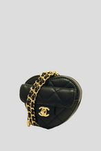 Load image into Gallery viewer, Black Lambskin GHW Mini Heart Bag by Chanel
