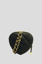 Load image into Gallery viewer, Black Lambskin GHW Mini Heart Bag by Chanel
