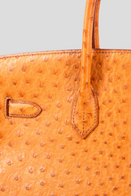 Load image into Gallery viewer, Cognac GHW Birkin 35 Ostrich Leather Bag by Hermès
