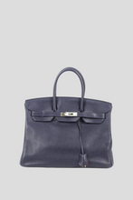 Load image into Gallery viewer, Bleu Nuit and Fuschia Pink PHW Birkin 35 Togo Leather Bag by Hermès
