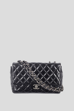 Load image into Gallery viewer, Black RHW Jumbo Single Flap Patent Leather Bag by Chanel
