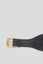 Load image into Gallery viewer, Black Braided Montaigne 30 Calfskin Leather Belt Size 90 by Dior
