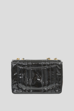 Load image into Gallery viewer, Black Jumbo Vertical Patent Leather Single Flap Bag by Chanel
