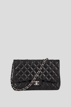 Load image into Gallery viewer, Black SHW Lambskin Jumbo Single Flap Bag by Chanel
