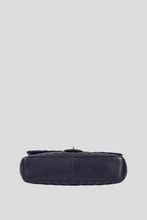 Load image into Gallery viewer, Dark Navy Chevron Lambskin PHW Large Single Flap Bag by Chanel
