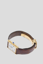 Load image into Gallery viewer, Brown Yellow Gold Plated Tank Must Watch 23mm by Cartier
