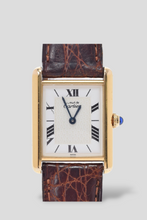 Load image into Gallery viewer, Brown Yellow Gold Plated Tank Must Watch 23mm by Cartier
